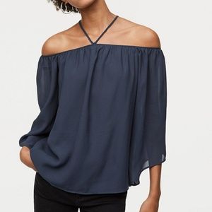 Off the shoulder halter top